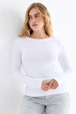 Multipack 2er - Langarmshirt - Slim Fit - gerippt