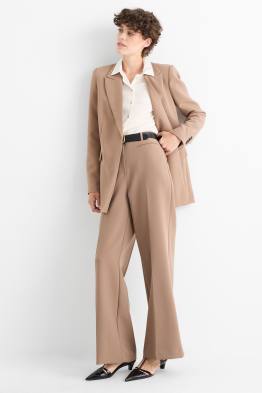 Business-Hose - Mid Waist - Wide Leg