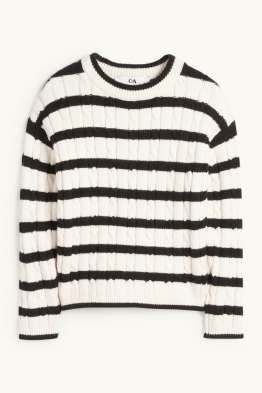 Trui - gestreept - kabelpatroon