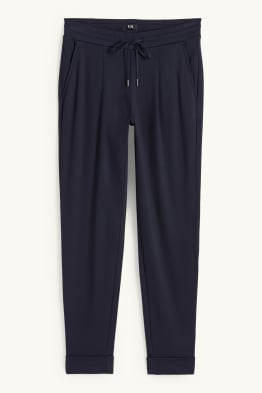 Broek van jersey - mid waist - tapered fit
