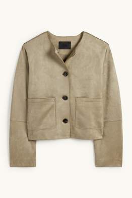 Jacke - Velourslederimitat
