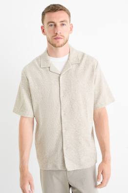 Strick-Hemd - Regular Fit - Reverskragen 