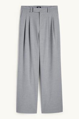 Business trousers - mid-rise waist - relaxed fit - pinstripes