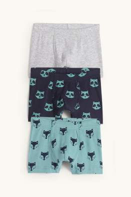 Multipack 3er - Fuchs und Waschbär - Boxershorts - gerippt