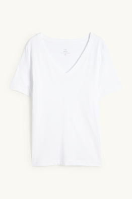 T-Shirt mit V-Ausschnitt - Regular Fit