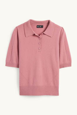 Kaschmir-Strickpullover - kurzarm