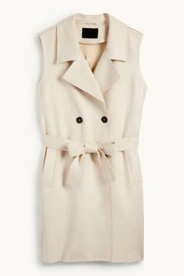 Lange Weste - Regular Fit - Velourslederimitat