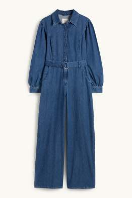Jeans-Jumpsuit mit Gürtel