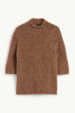 Strickpullover - kurzarm - Alpaka-Mix