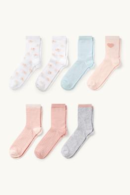 Multipack 7er - Herz und Blume - Socken mit Motiv
