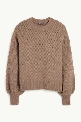 Kaschmir-Pullover - Zopfmuster