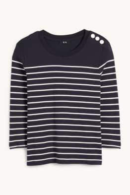 Langarmshirt - gestreift