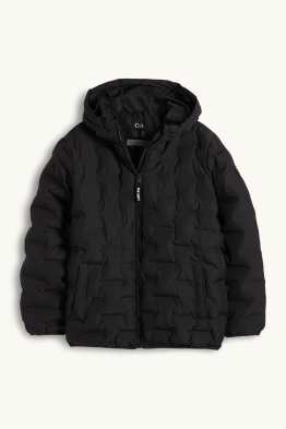 Quilted jacket with hood - water-repellent