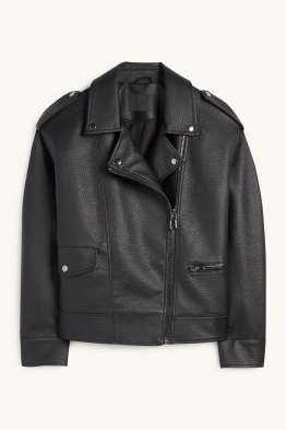 Jachetă de motociclist - imitație de piele