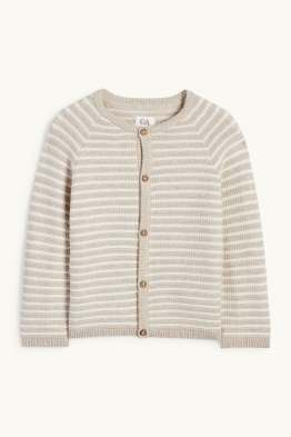 Cardigan neonati - a righe - tessuto tramato