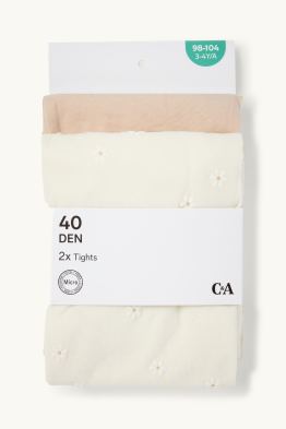 Paquet de 2 - flors- leotards fins - 40 DEN
