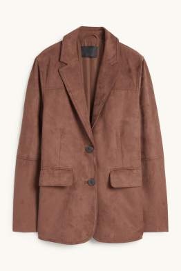 Blazer long - regular fit - faux suède