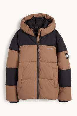 Pikowana kurtka z kapturem