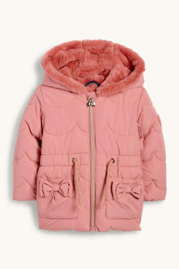 Bow - baby quilted jacket with hood - water-repellent