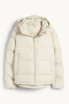 Jas met stiksels met capuchon - waterafstotend