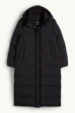 Mantel met stiksels en capuchon - waterafstotend