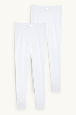 Lot de 2 - caleçons longs - fines côtes