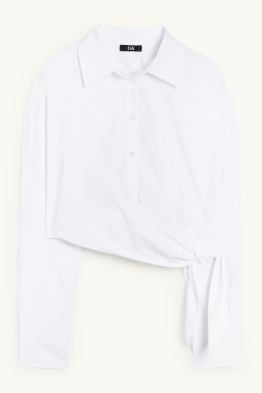 Crop Bluse mit Knotendetail