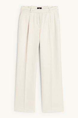 Business-Hose - High Waist - Relaxed Fit - strukturiert