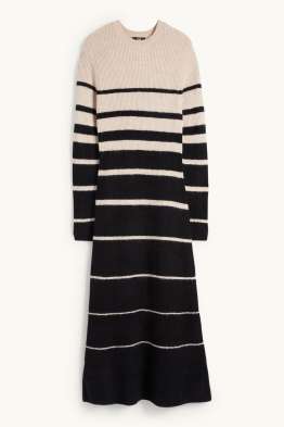 Fit & Flare Kleid - gerippt - gestreift
