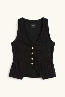 Jeans-Weste - tailliert - Nadelstreifen