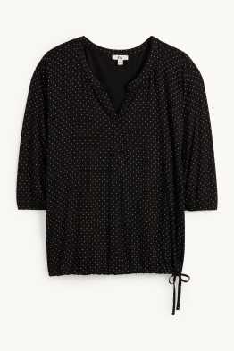 Langarmshirt - gepunktet