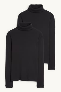 Multipack 2er - Rollkragenshirt - gerippt