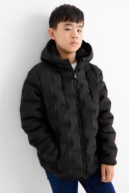 Quilted jacket with hood - water-repellent