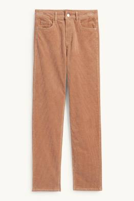 Spodnie sztruksowe - wysoki stan - straight fit - LYCRA®