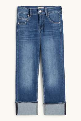Straight jeans - mid-rise waist - LYCRA®