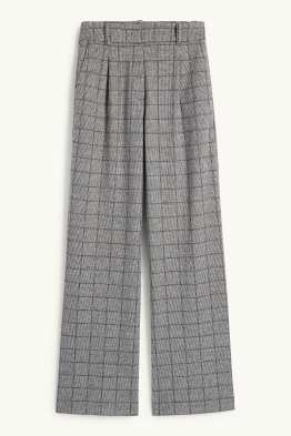 Business-Hose - Mid Waist - Relaxed Fit - kariert