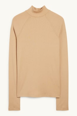 Langarmshirt - Slim Fit - gerippt