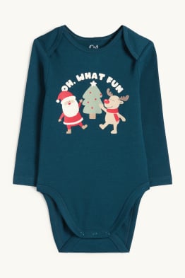 Father Christmas and reindeer - Christmas baby bodysuit