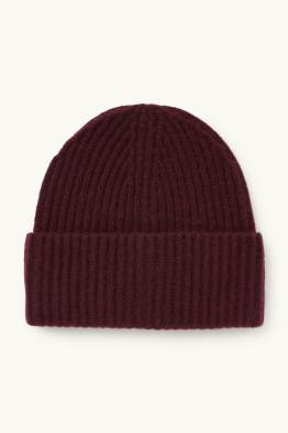 Beanie en cachemire - finition côtelée