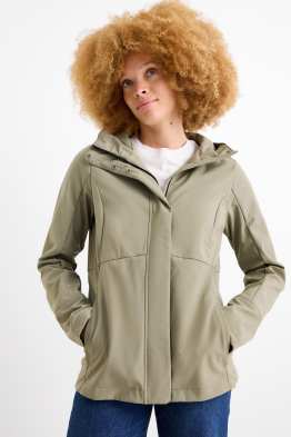 Softshelljacke mit Kapuze - wasserabweisend - 4 Way Stretch