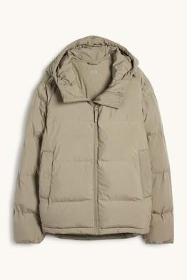 Prošívaná bunda s kapucí - z vodoodpudivého materiálu