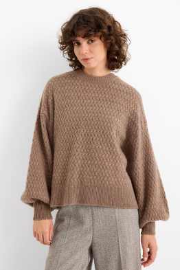 Kaschmir-Pullover - Zopfmuster