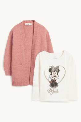 Minnie Mouse - ensemble - haut à manches longues et gilet en maille - 2 pièces