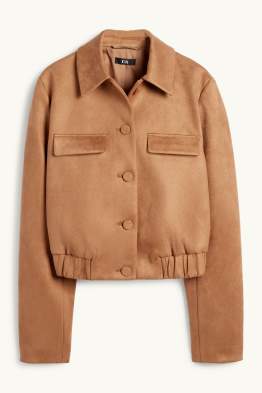 Crop Blazer - Velourslederimitat