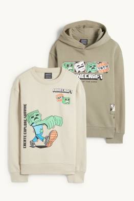 Pack de 2 - Minecraft - sudadera con capucha y sudadera sin capucha