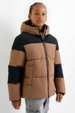 Pikowana kurtka z kapturem