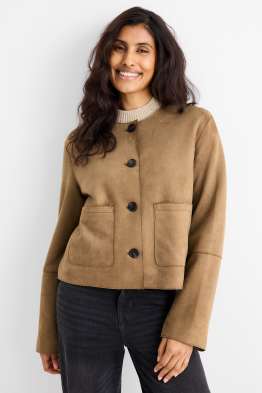 Jacke - Velourslederimitat