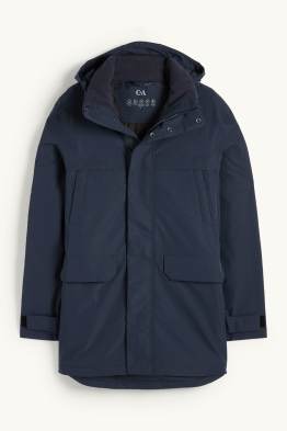 Parka raincoat with hood - lined - waterproof