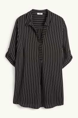 Bluse mit V-Ausschnitt - gestreift