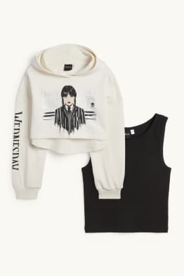 Miércoles - conjunto - sudadera con capucha y top - 2 prendas